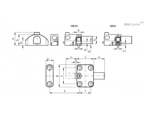 Шпингалет CKE.40 B-M5 (7905) ELESA+GANTER