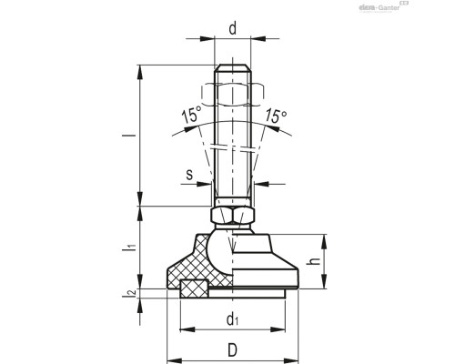 Регулируемая опора LS.VA-32-8.5-M10x68 (341626) ELESA+GANTER