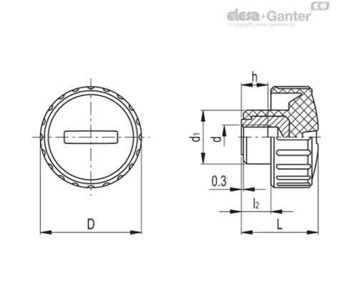 Ручка с рифлением BT.12 AV-B-M4 (7311) ELESA+GANTER Ручка с рифлением BT.12 AV-B-M4 (7311) ELESA+GANTER
