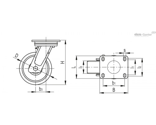 Колёсико RE.F8-150-SSL-WH (449462) ELESA+GANTER