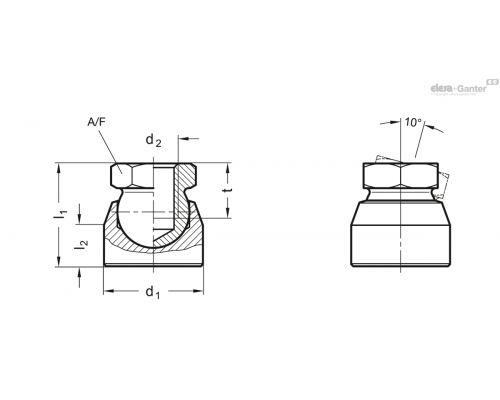 Упорная подушка GN 346-16-M8 ELESA+GANTER