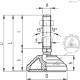 Регулируемая опора LV.A-125-24-AS-SST-M20x198-ESD-C (330381-ESD) ELESA+GANTER