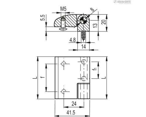 Петля CMDX-AL-RD-50-AN (428371) ELESA+GANTER
