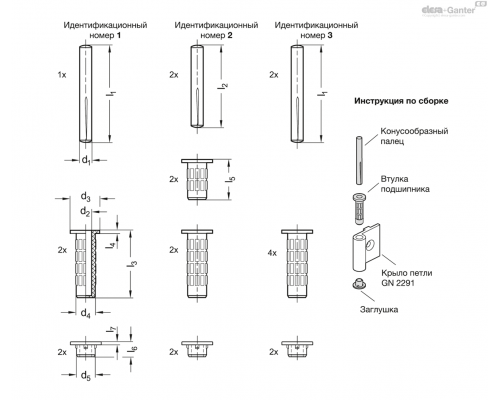 Комплект болтов GN 2290-2-GR ELESA+GANTER