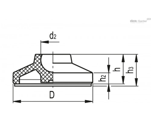 Основание для опор LS.A-50-PP-14-AS (370235) ELESA+GANTER
