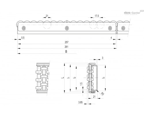 Направляющая GLD-3-SST-RT-100-2085 (419324) ELESA+GANTER