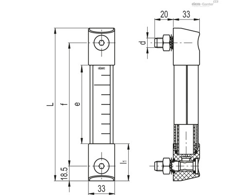 Индикатор HCK-PP.254-A4-M12-VMQ-GL-P (111038) ELESA+GANTER