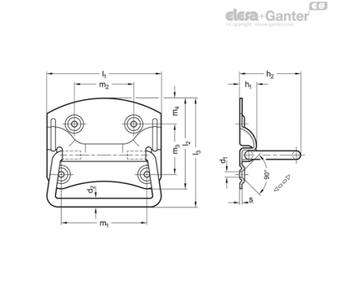 Складная ручка GN 3136-135-110-A-ST ELESA+GANTER