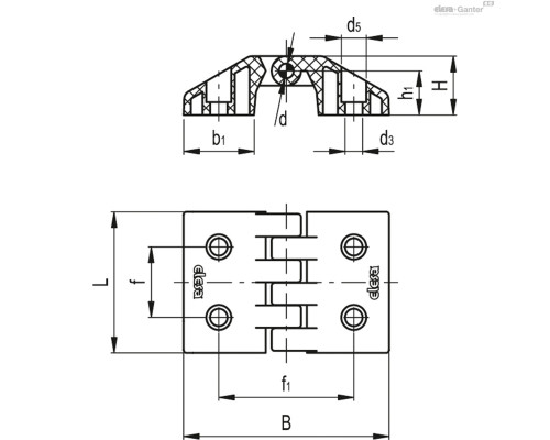 Петля CFE.40 CH-4 (423231) ELESA+GANTER