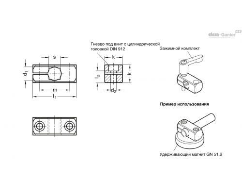 Зажим GN 477-B12-MT ELESA+GANTER