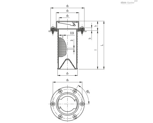 Фланец FRB+C (9201) ELESA+GANTER