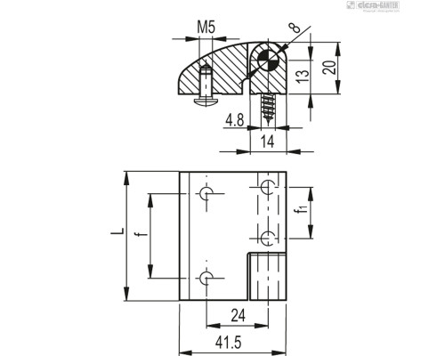 Петля CMDX-AL-PD-50-AN (428361) ELESA+GANTER