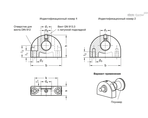 Монтажный блок GN 412.1-35-M12x1,5-1 ELESA+GANTER Монтажный блок GN 412.1-35-M12x1,5-1 ELESA+GANTER