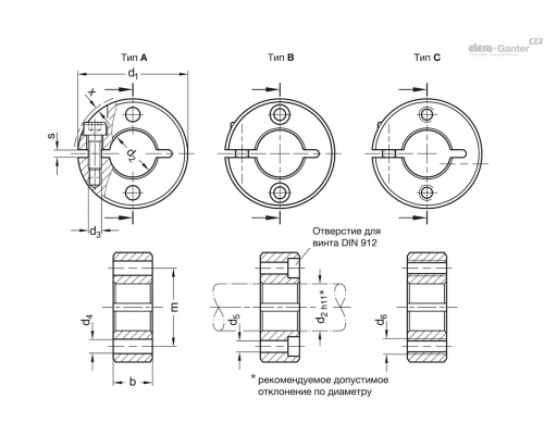 Установочное кольцо GN 7062.2-30-B12-NI-A ELESA+GANTER