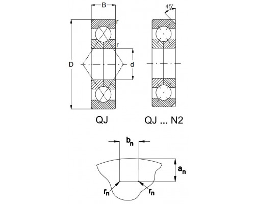 Подшипник QJ 205