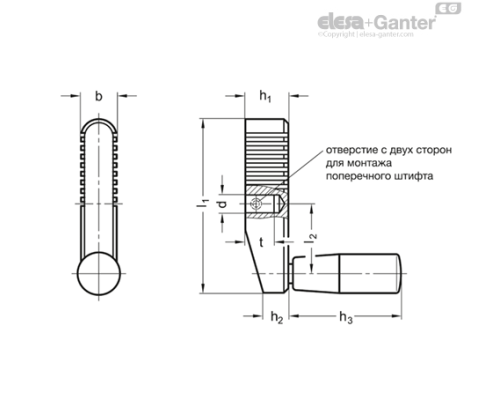 Ручка управления GN 112.1-80-S8 ELESA+GANTER Ручка управления GN 112.1-80-S8 ELESA+GANTER