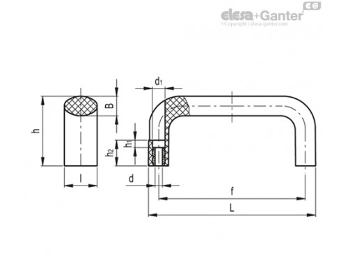 Мостовидная ручка M.643 FM/200 B-6 (137351) ELESA+GANTER