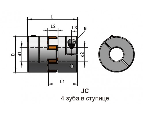 Муфта кулачковая JC-5578-14-14 SMTECH