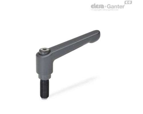 Регулируемая ручка рычажного типа GN 306-30-M6-20-DZ-SW ELESA+GANTER Регулируемая ручка рычажного типа GN 306-30-M6-20-DZ-SW ELESA+GANTER