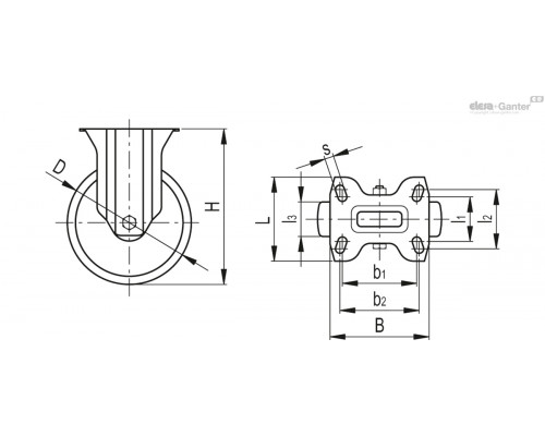 Колёсико RE.F8-200-PBL-H (450954) ELESA+GANTER