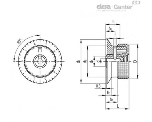 Ручка управления MBR.30 B-6+FGS-C6 (34825-C6) ELESA+GANTER
