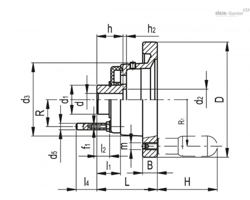 Маховик VAD.160-PXX2 A-14+I (CE.28662) ELESA+GANTER