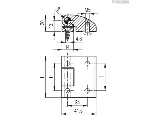 Петля CMDX-AL-P-70-AN (428325) ELESA+GANTER