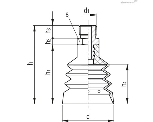 Вакуумная присоска VVL-33-G1/8-T-N (VV.56058) ELESA+GANTER