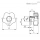 Лепестковая поворотная ручка VCT.32 B-M6-RC-C9 (68911-C9) ELESA+GANTER