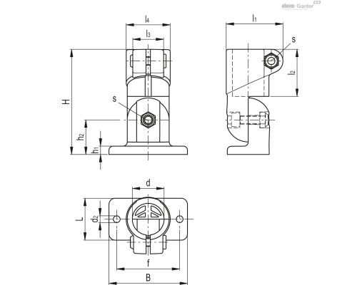 Зажим TCC-AP-PBF-30-S-C33 (600832-C33) ELESA+GANTER