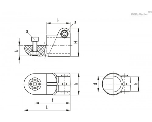Зажим TCC-AP-18-S-C33 (600305-C33) ELESA+GANTER