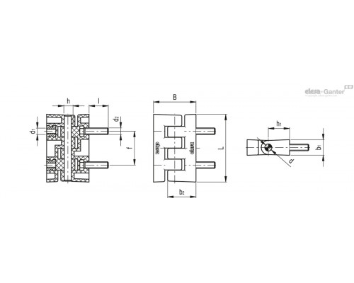 Петля CFF.66 B-M6-p-M6x16 (423831) ELESA+GANTER