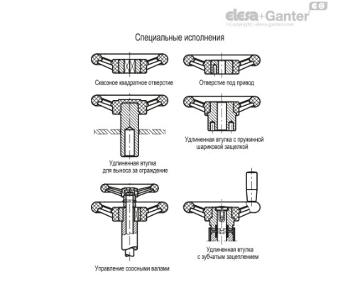 Маховик со спицами VRU.200 (80201) ELESA+GANTER Маховик со спицами VRU.200 (80201) ELESA+GANTER