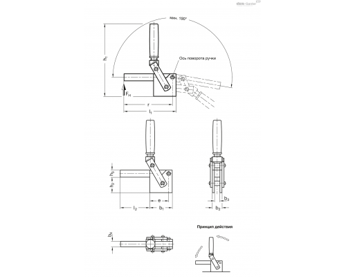 Зажим GN 813-1000-F ELESA+GANTER