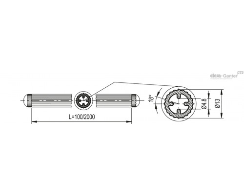 Зажим MSR.60-T13-2000 (440200) ELESA+GANTER