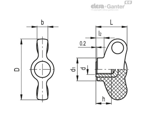 Зажимной барашек CWN.32 B-M5 (8601) ELESA+GANTER