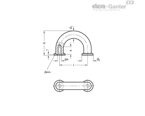 Ручка под палец GN 224.1-10-40-CR ELESA+GANTER