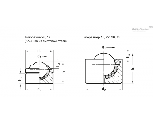 Элемент передачи GN 509.4-15-SBL ELESA+GANTER