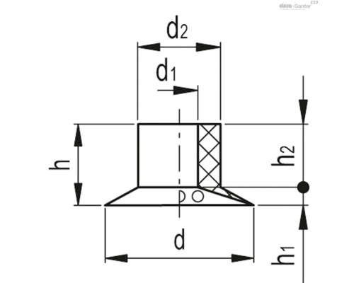 Вакуумная присоска VVA-18-S (VV.45012) ELESA+GANTER