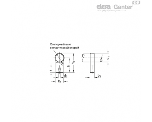 Опора ручки GN 333.9-28-A-SR ELESA+GANTER