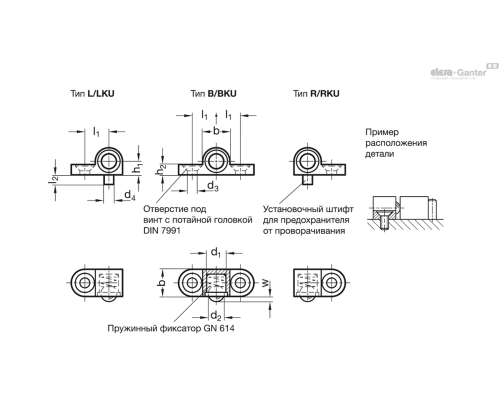 Держатель GN 614.1-6-LKU ELESA+GANTER