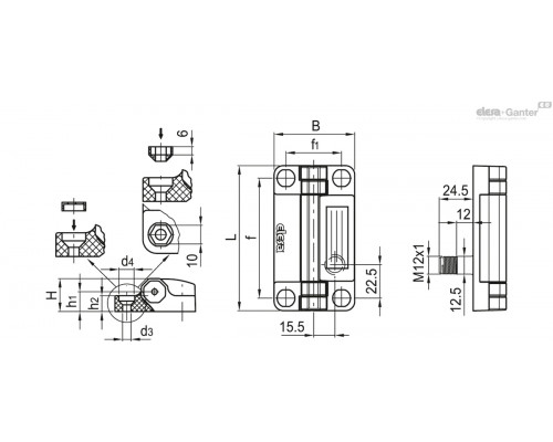 Петля CFSW.110-6-2NO+2NC-C-B-C33 (426603-C33) ELESA+GANTER