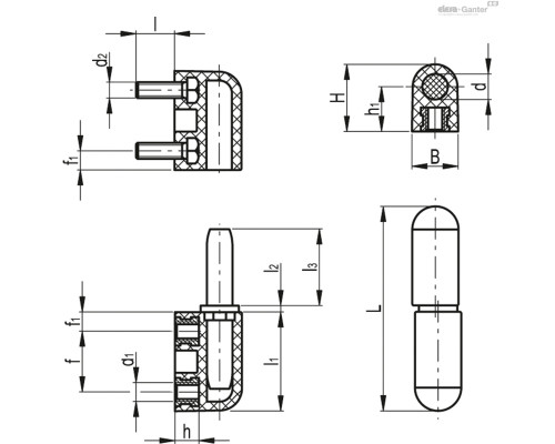 Петля CFN.65 B-M5-p-M5x12 (426131) ELESA+GANTER