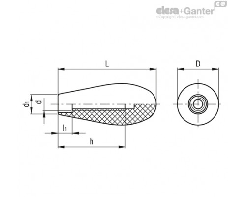 Коническая ручка I.137/70-M10 (19302) ELESA+GANTER