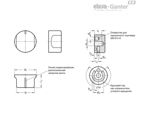 Ручка управления GN 729-34-B8 ELESA+GANTER