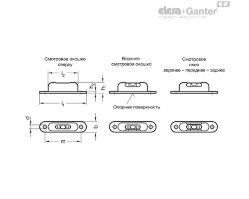Продольный уровень GN 2282-MSW-57-G-6-1 ELESA+GANTER