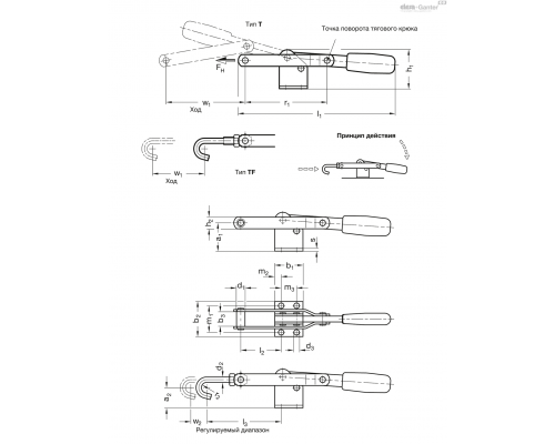 Зажим GN 850-300-TF ELESA+GANTER