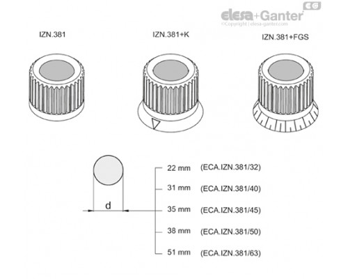 Крышка ECA.IZN.381/50-C5 (29916-C5) ELESA+GANTER
