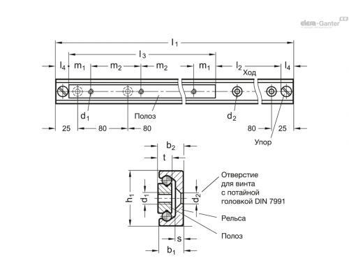 Направляющие GN 2402-43-210-1010 ELESA+GANTER