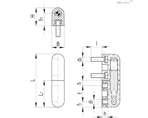 Петля CFNR.65 B-M5 p-M5x12-D-030 (426222) ELESA+GANTER